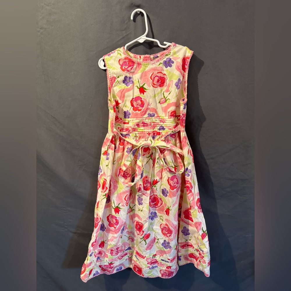 Copper Key Girls Floral Long Sun Dress Cotton Tie Front Size 10